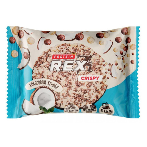 фото Печенье protein rex crispy, 12х55гр, кокосовый крамбл [00-00002408]