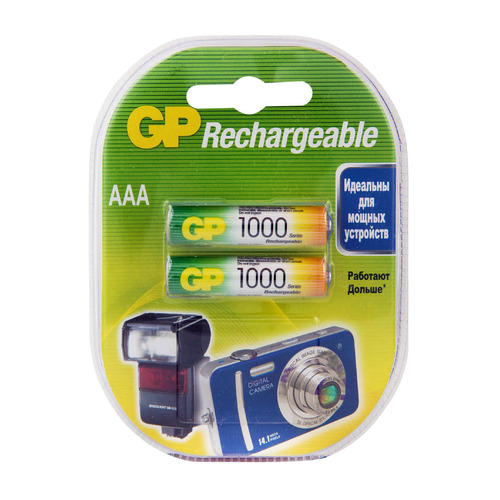 

AAA Аккумулятор GP 100AAAHC, 2 шт. 1000мAч, 100AAAHC