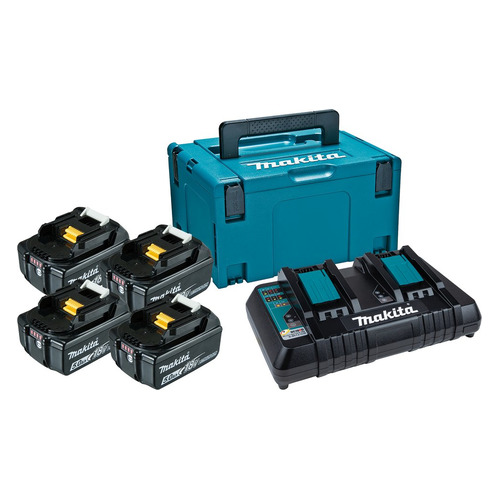 

Батарея аккумуляторная Makita BL1850B, 18В, 5Ач, Li-Ion, ЗУ в комплекте [199591-7], BL1850B