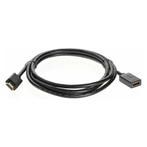 фото Кабель-удлинитель аудио-видео telecom, hdmi (m) - hdmi (f) , ver 2.0, 2м, gold, черный [tcg235mf-2m] noname