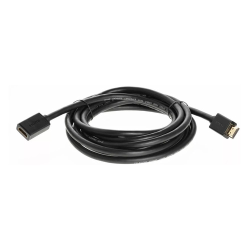 фото Кабель-удлинитель аудио-видео telecom, hdmi (m) - hdmi (f) , ver 2.0, 3м, gold, черный [tcg235mf-3m] noname