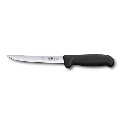 

Нож кухонный Victorinox Fibrox, обвалочный, 150мм, заточка прямая, стальной, черный [5.6103.15], Fibrox