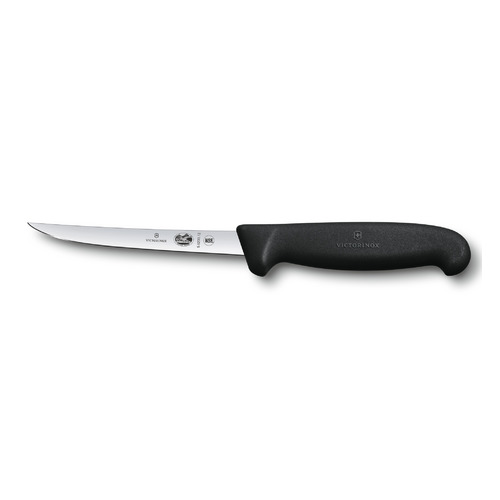 

Нож кухонный Victorinox Fibrox, обвалочный, 120мм, заточка прямая, стальной, черный [5.6203.12], Fibrox