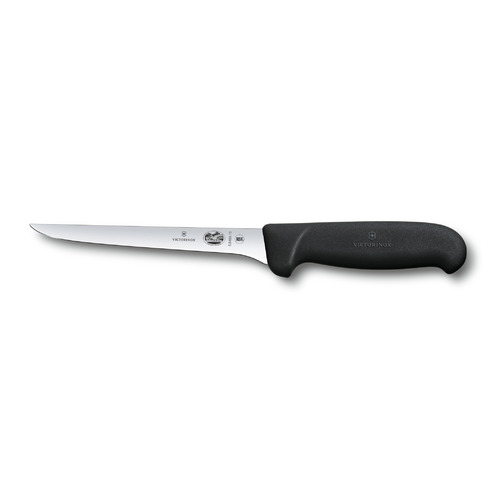 

Нож кухонный Victorinox Fibrox, обвалочный, для мяса, 150мм, заточка прямая, стальной, черный [5.6403.15], Fibrox