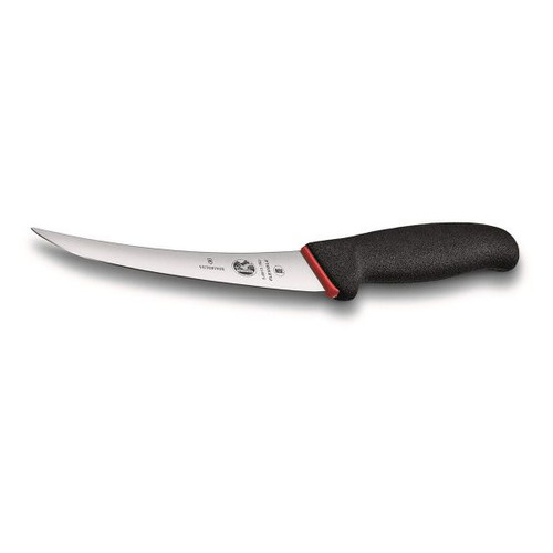 

Нож кухонный Victorinox Fibrox, разделочный, 120мм, заточка прямая, стальной, черный [5.6613.12d], Fibrox