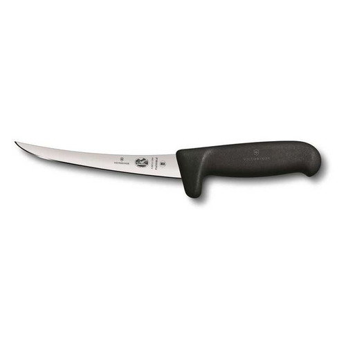 

Нож кухонный Victorinox Fibrox, разделочный, 120мм, заточка прямая, стальной, черный [5.6613.12m], Fibrox