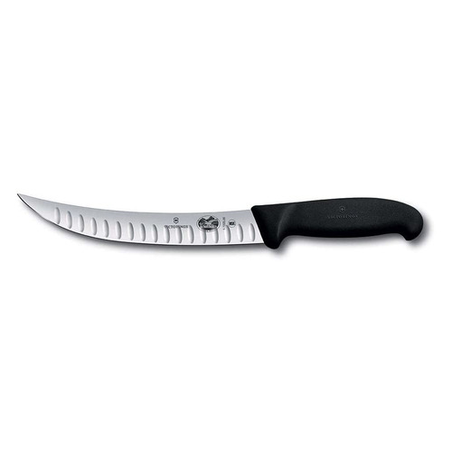 

Нож кухонный Victorinox Fibrox, разделочный, 200мм, заточка прямая, стальной, черный [5.7223.20], Fibrox