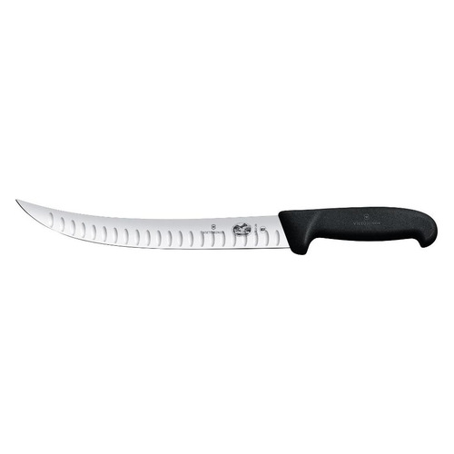 

Нож кухонный Victorinox Fibrox, разделочный, 250мм, заточка прямая, стальной, черный [5.7223.25], Fibrox