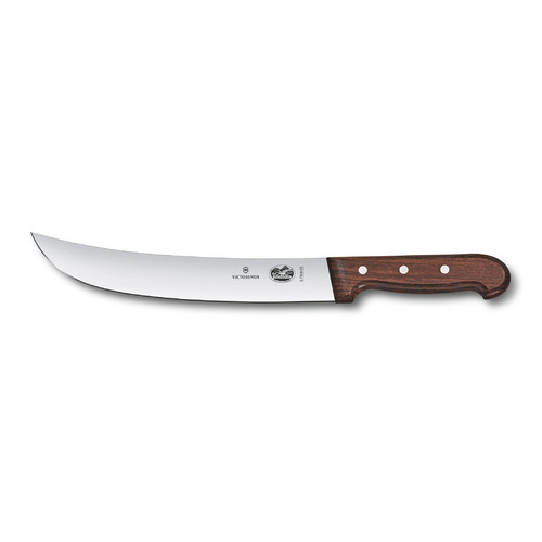 

Нож кухонный Victorinox Cimeter, разделочный, для стейка, 250мм, заточка прямая, стальной, бордовый [5.7300.25], Cimeter