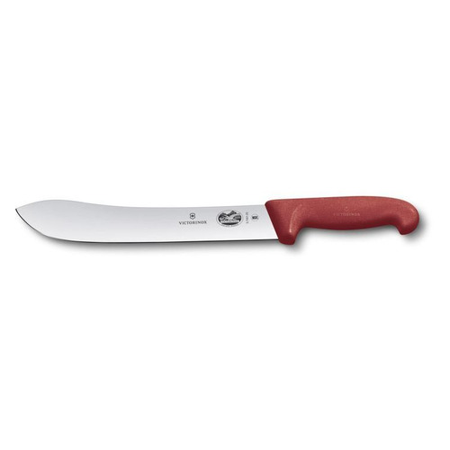 

Нож кухонный Victorinox Butchers knife, разделочный, 250мм, заточка прямая, стальной, красный [5.7401.25], Butchers knife
