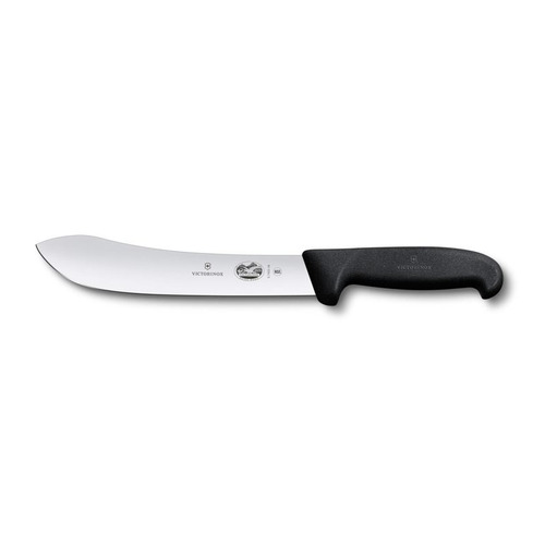 

Нож кухонный Victorinox Butchers Safety Nose, разделочный, для мяса, 180мм, заточка прямая, стальной, черный [5.7403.18l], Butchers Safety Nose