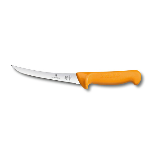 

Нож кухонный Victorinox Swibo, обвалочный, для мяса, 160мм, заточка прямая, стальной, желтый [5.8405.16], Swibo