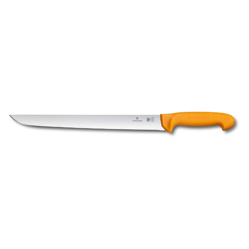 

Нож кухонный Victorinox Swibo, разделочный, для стейка, 310мм, заточка прямая, стальной, желтый [5.8433.31], Swibo