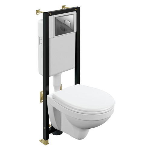фото Инсталляция для унитаза cersanit delfi, s-set-del/black/tpl/cg-w, с унитазом