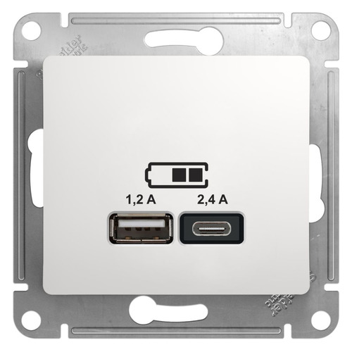 фото Розетка usb schneider electric glossa gsl000139 скрыт. ip20 белый (упак.:1шт)