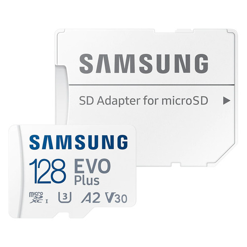 

Карта памяти microSDXC UHS-I U3 Samsung EVO PLUS 128 ГБ, 130 МБ/с, Class 10, MB-MC128KA/RU, 1 шт., переходник SD, MB-MC128KA/RU