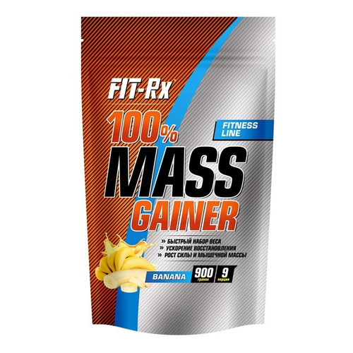 

Гейнер FIT-RX 100% Mass Gainer, порошок, 900гр, банан [01086], 100% Mass Gainer