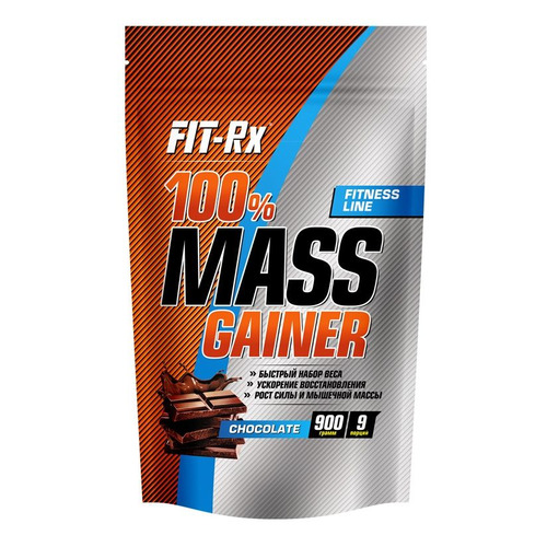 

Гейнер FIT-RX 100% Mass Gainer, порошок, 900гр, шоколад [01088], 100% Mass Gainer