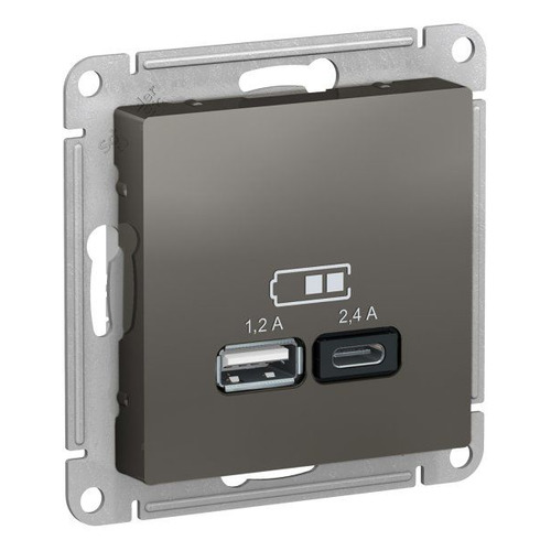 фото Розетка usb schneider electric atlasdesign atn000939 скрыт. ip20 сталь (упак.:1шт)