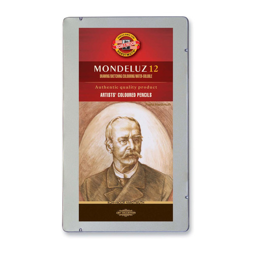 

Карандаши Koh-i-Noor Mondeluz 3722 3722012011BL, 12 цв., коробка металлическая в блистере с подвесом, Mondeluz 3722