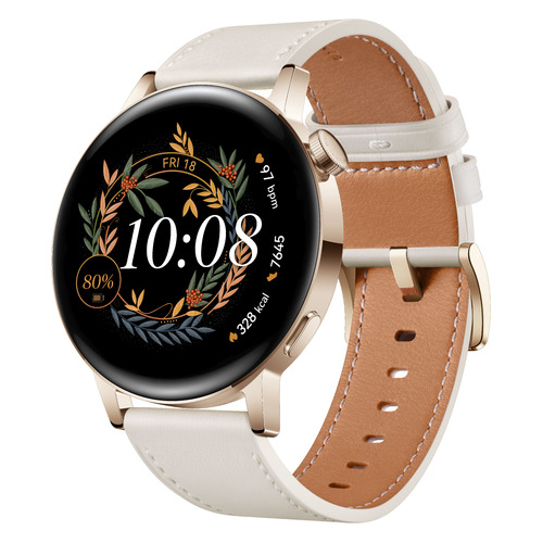 фото Смарт-часы huawei watch gt 3 milo-b19v, 42мм, 1.32", белый / белый [55027149]