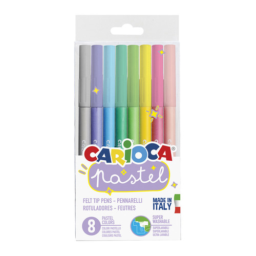 

Упаковка фломастеров Carioca Pastel, смываемые, 8 цв., пвх с европодвесом [43032], Pastel