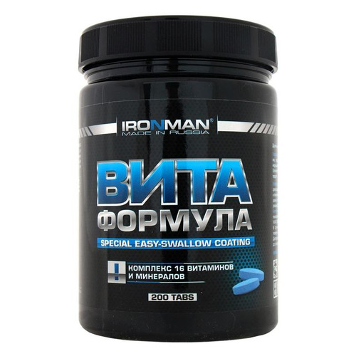 

Витаминно-минеральный комплекс IRONMAN Вита формула, таблетки, 200шт, Вита формула