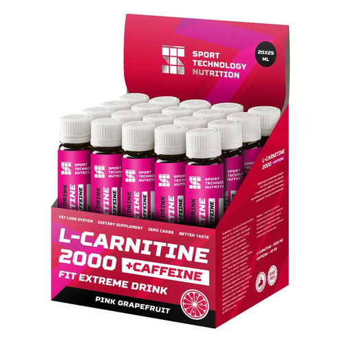 

L-карнитин SPORT TECHNOLOGY NUTRITION 2000, 20x25мл, ампулы, розовый грейпфрут, 2000