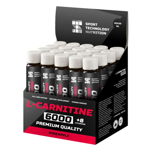 

L-карнитин SPORT TECHNOLOGY NUTRITION 6000, 20x25мл, ампулы, ананас, 6000