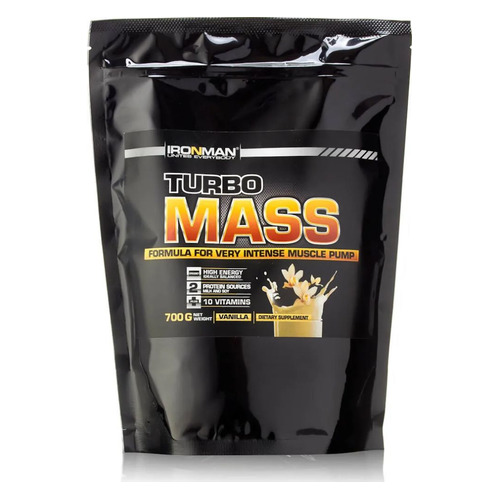 

Гейнер IRONMAN Turbo Mass, порошок, 700гр, ваниль, Turbo Mass