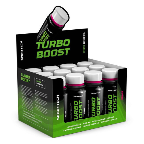 

Тренировочный комплекс SPORT TECHNOLOGY NUTRITION Turbo Boost, 12x60мл, жидкость, виноград, Turbo Boost