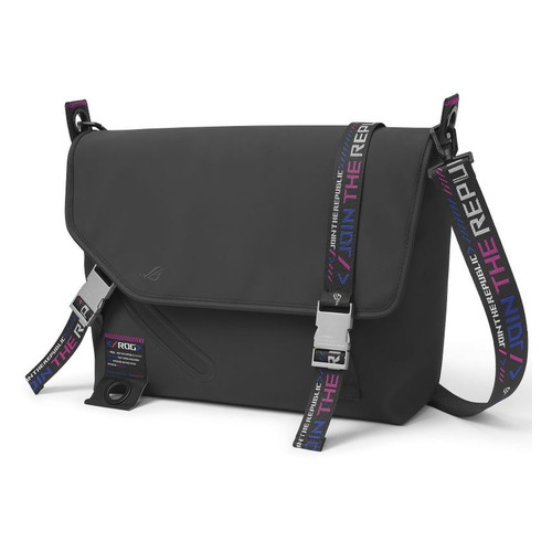 фото Сумка для ноутбука 15.6" asus rog slash messenger bag(bc3500 ), черный [90xb0750-bme000]