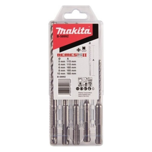 

Набор буров Makita B-58992, по бетону, SDS-PLUS, 5шт, B-58992