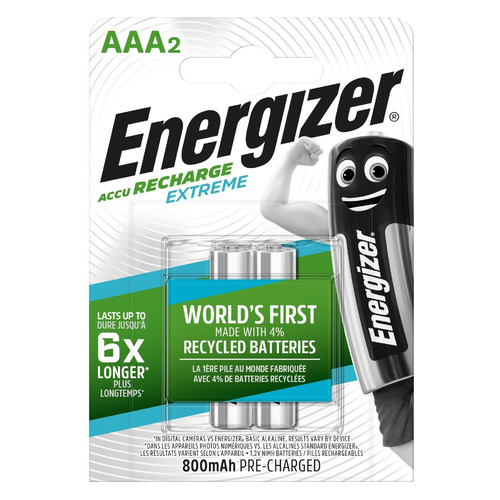 

AAA Аккумулятор Energizer Extreme, 2 шт. 800мAч, Extreme