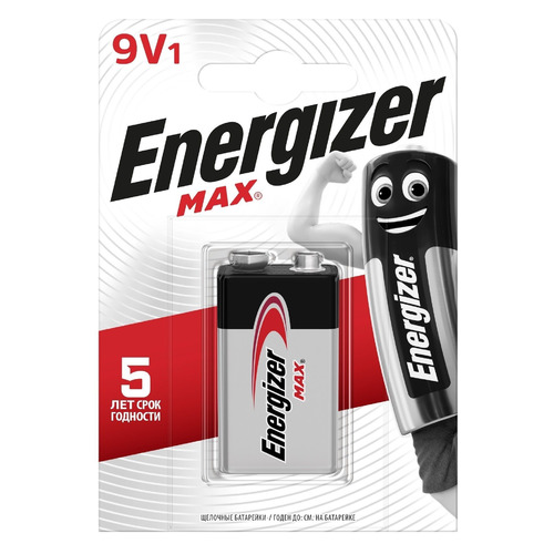 

9V Батарейка Energizer Max, 1 шт., Max