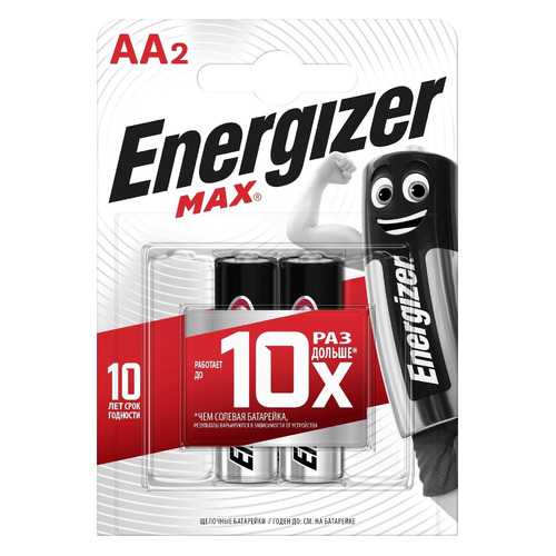 фото Aa батарейка energizer max, 2 шт.