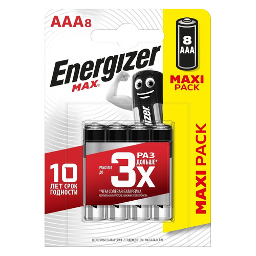 

AAA Батарейка Energizer Max, 8 шт., Max