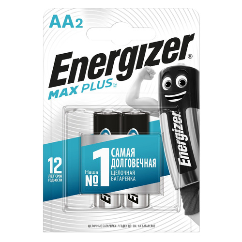 

AA Батарейка Energizer Max Plus, 2 шт., Max Plus