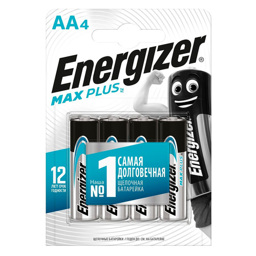 

AA Батарейка Energizer Max Plus, 4 шт., Max Plus