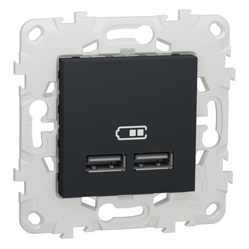 фото Розетка usb schneider electric unica new nu541854 двойн. скрыт. ip20 алюминий