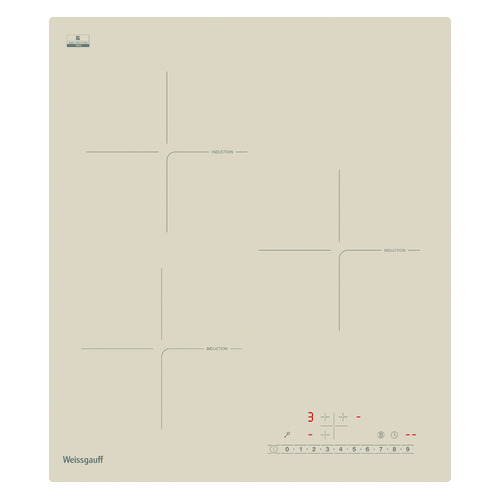 фото Индукционная варочная панель weissgauff hi 430 gsc, независимая, бежевый