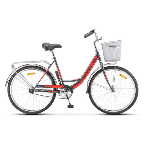 

Велосипед STELS Navigator-245 26 Z010 городской (взрослый), рама 19", колеса 26", серый/красный, 16.6кг, с корзиной [lu082856], Navigator-245 26 Z010