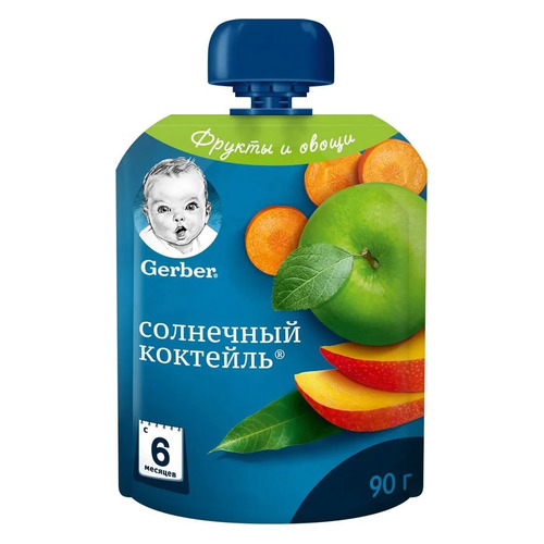 

Пюре GERBER фруктово-овощное, Солнечный коктейль, с 6 месяцев, 90 г [12367250], Солнечный коктейль