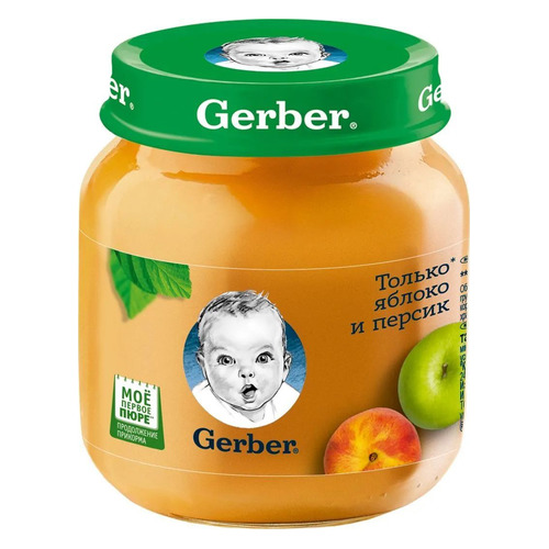 

Пюре GERBER фруктовое, Только яблоко и персик, с 4 месяцев, 130 г [12101682], Только яблоко и персик