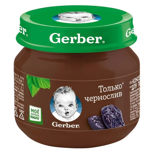 

Пюре GERBER фруктовое, Только чернослив, с 4 месяцев, 80 г [12305882], Только чернослив