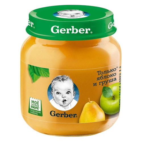 

Пюре GERBER фруктовое, Только Яблоко и груша, с 5 месяцев, 130 г [12101683], Только Яблоко и груша