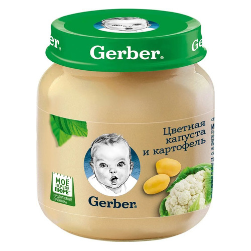

Пюре GERBER овощное, Цветная капуста и картофель, с 5 месяцев, 130 г [12101696], Цветная капуста и картофель
