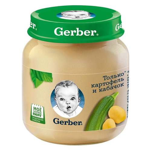 

Пюре GERBER овощное, Только картофель и кабачок, с 5 месяцев, 130 г [12223680], Только картофель и кабачок