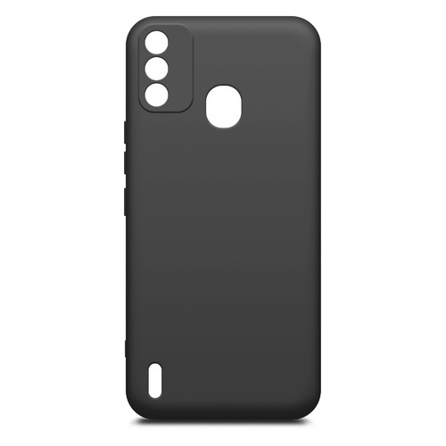 фото Чехол (клип-кейс) borasco silicone case, для itel a48, черный (матовый) [40852]