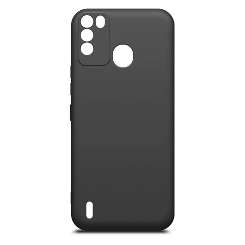 фото Чехол (клип-кейс) borasco silicone case, для itel vision 1 pro, черный (матовый) [40849]